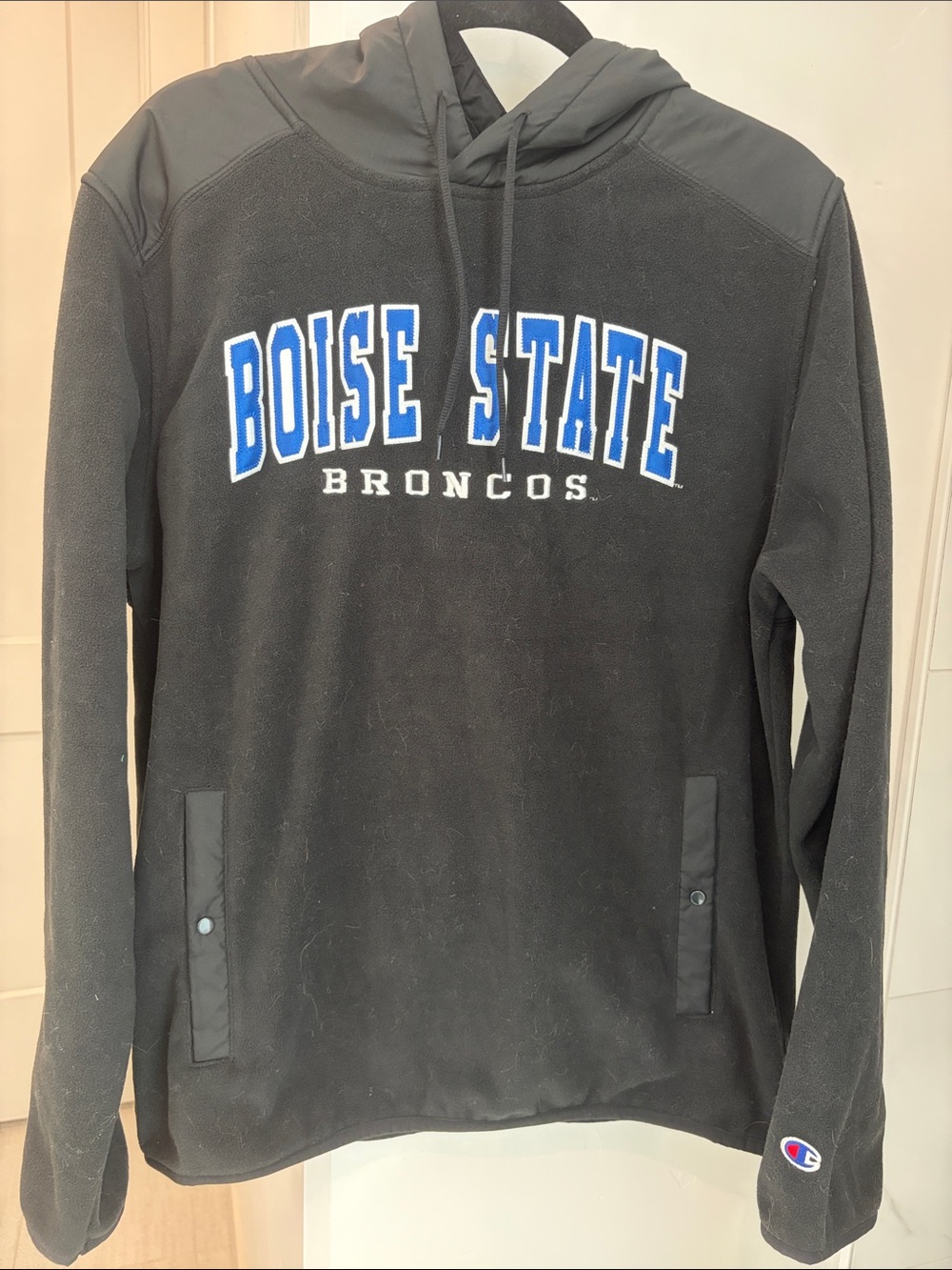 Champion Black Boise State Broncos Crewneck Hoodie